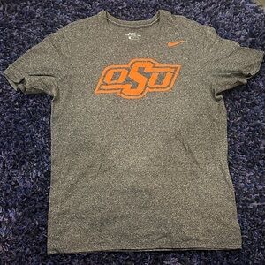 Nike Heather Gray and Orange OSU Tee Oklahoma State University